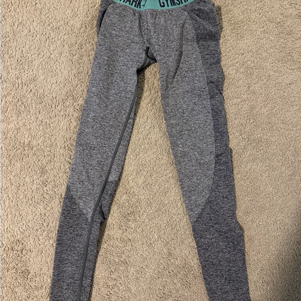 Gymshark Gray and Teal Kids Leggings